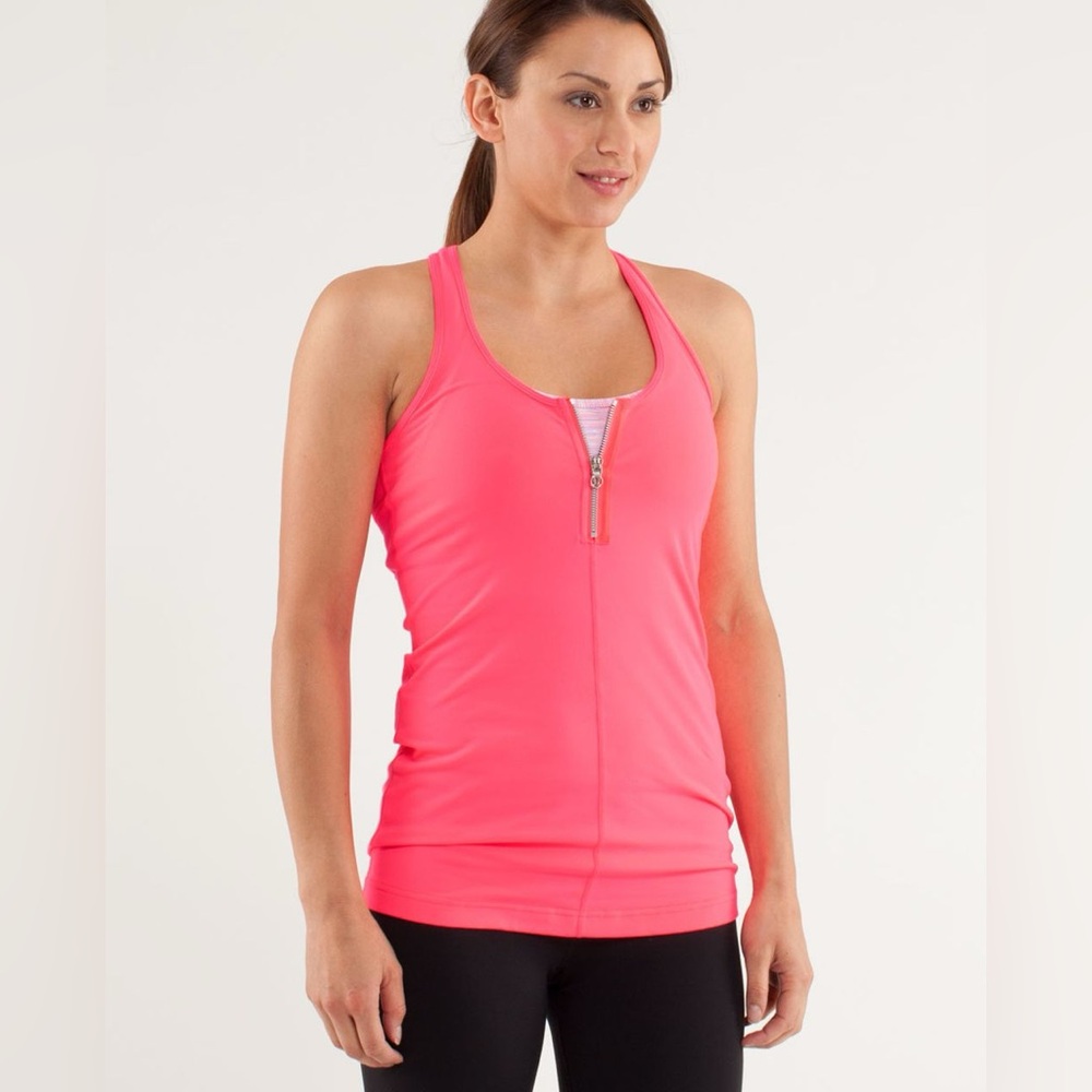 Lululemon Special Edition SE Cool Racerback *Zipper Tank in Flash Pink